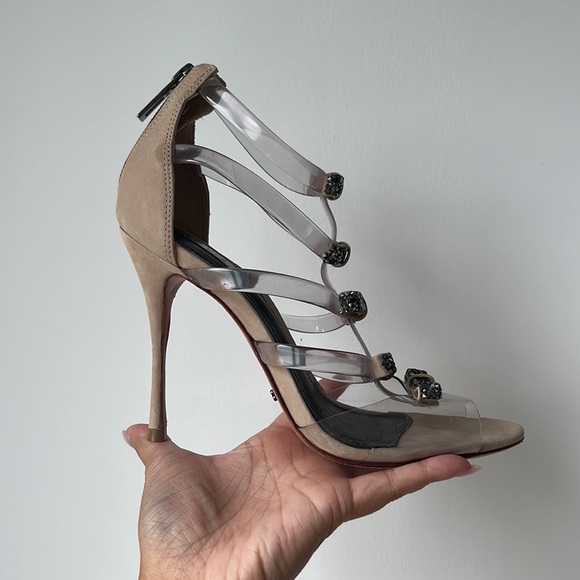 Two pairs, champagne, gold cocktail heels - Picture 9 of 12